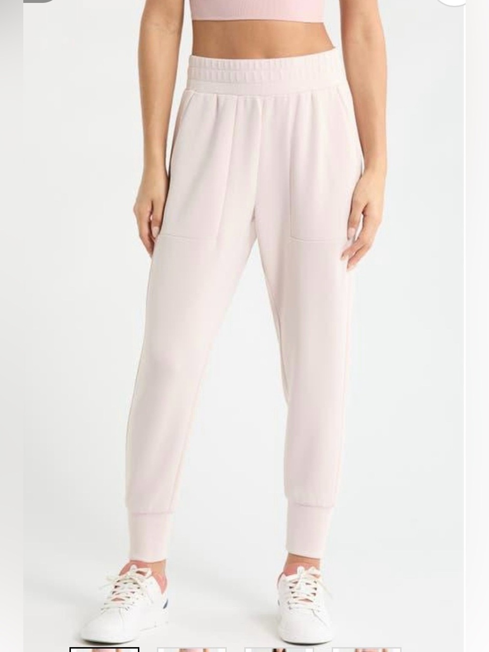 Zella Pink Hush Elastic Waist Joggers with Front Pockets